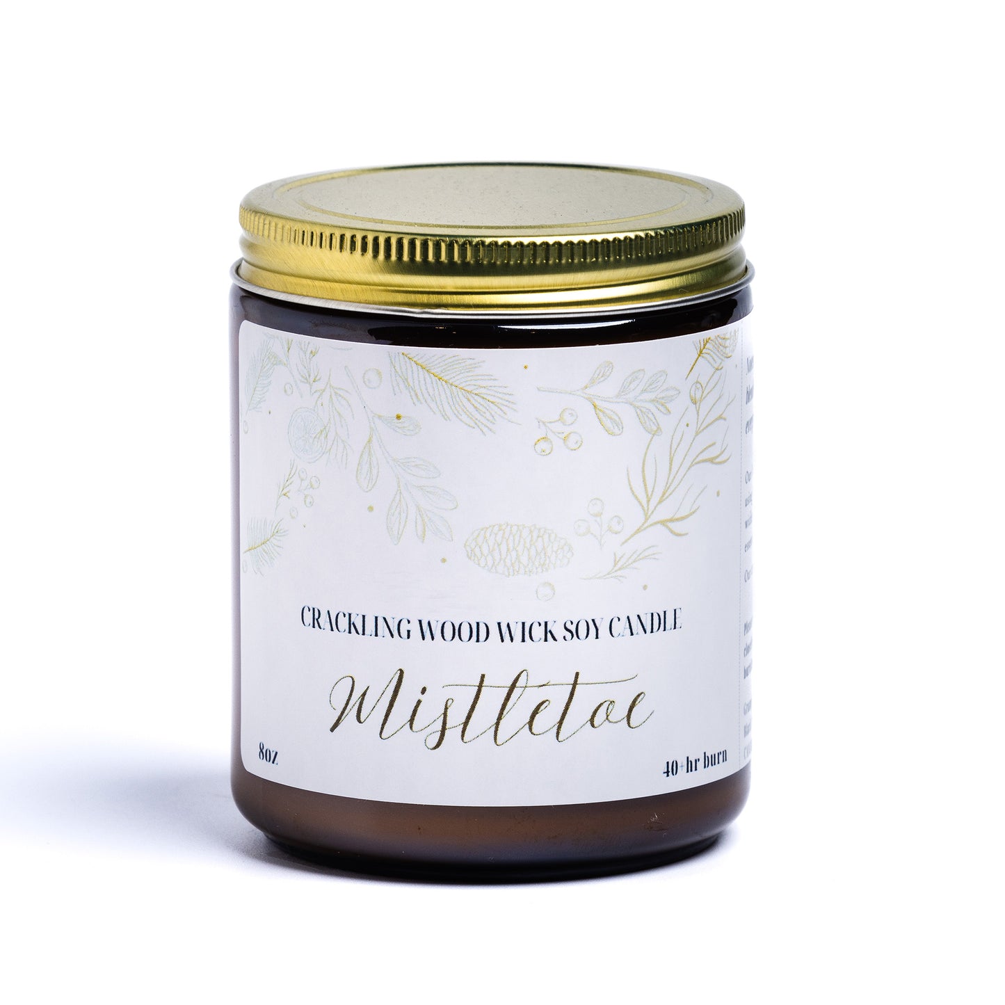 𝐌𝐈𝐒𝐓𝐋𝐄𝐓𝐎𝐄 - 8oz Jar Christmas Crackling Wood Wick Candle